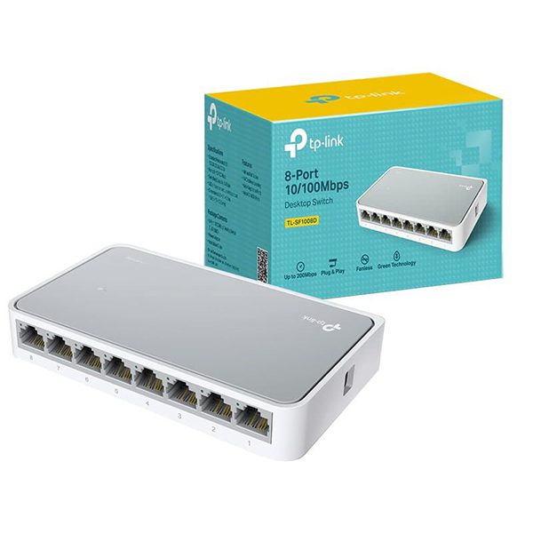Switch de 8 Puertos Gigabit Ethernet - TP-Link TL-SG108E - Tipo Escritorio  - No Administrable